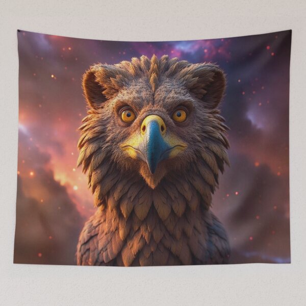 Item preview, Cosmic Owlbear Guardian | Mystical Eagle Beast Fantasy Art designed and sold by KingsArtworx 2.
