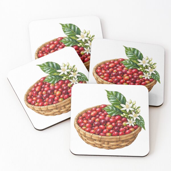 Item preview, Rwanda Coffee Cherry Basket Digital Watercolour designed and sold by FurusatoGallery.