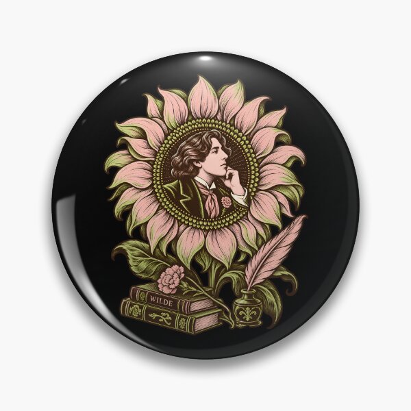 Item preview, Oscar Wilde Portrait Inside a Blushing Sunflower designed and sold by Fenay Designs.