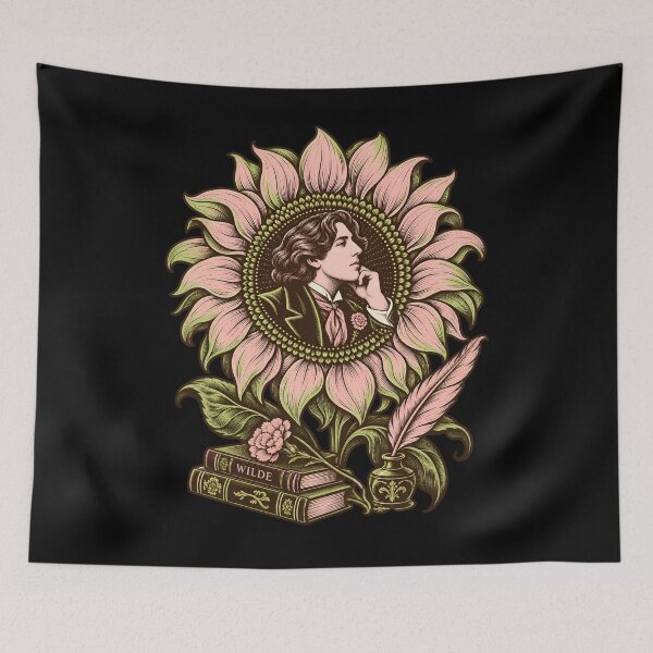 Item preview, Oscar Wilde Portrait Inside a Blushing Sunflower designed and sold by Fenay Designs.