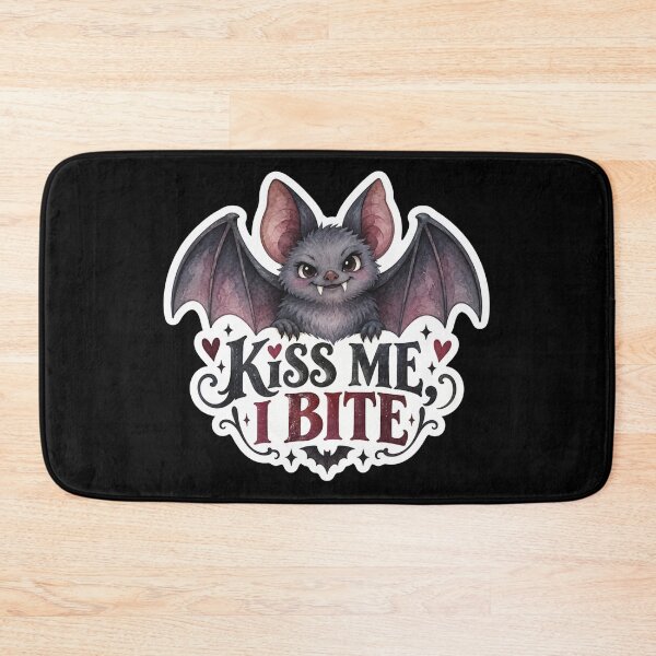 Item preview, Kiss Me I Bite Cute Vampire Bat Gothic Halloween Art designed and sold by GusiaTreasures.
