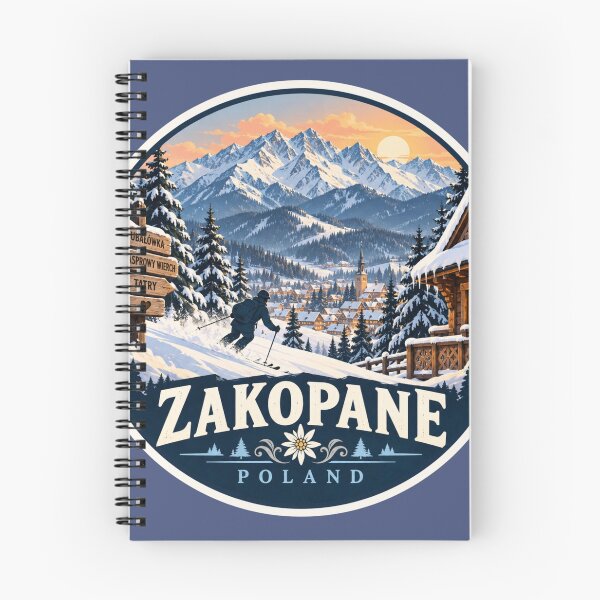 Item preview, Zakopane Poland Winter Ski Travel Art designed and sold by GusiaTreasures.