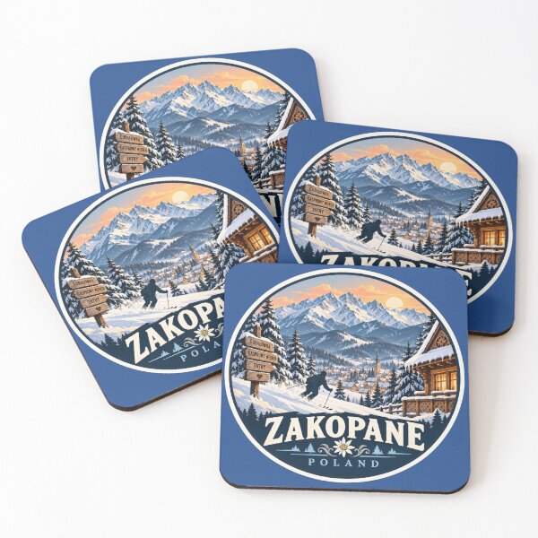 Item preview, Zakopane Poland Winter Ski Travel Art designed and sold by GusiaTreasures.