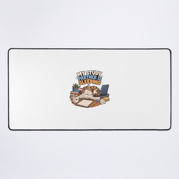 Item preview, My Study Partner Is Sleeping Funny Cat College Student Study Design designed and sold by Print-Mingle01.