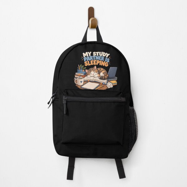 Item preview, My Study Partner Is Sleeping Funny Cat College Student Study Design  designed and sold by Print-Mingle01.
