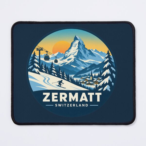 Item preview, Zermatt Switzerland Winter Ski Resort Badge with Matterhorn designed and sold by GusiaTreasures.