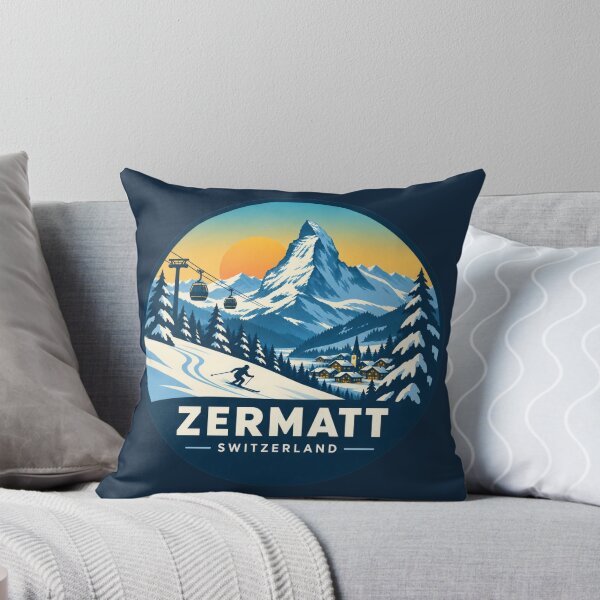 Item preview, Zermatt Switzerland Winter Ski Resort Badge with Matterhorn designed and sold by GusiaTreasures.