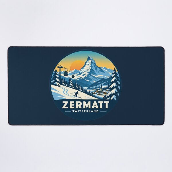 Item preview, Zermatt Switzerland Winter Ski Resort Badge with Matterhorn designed and sold by GusiaTreasures.