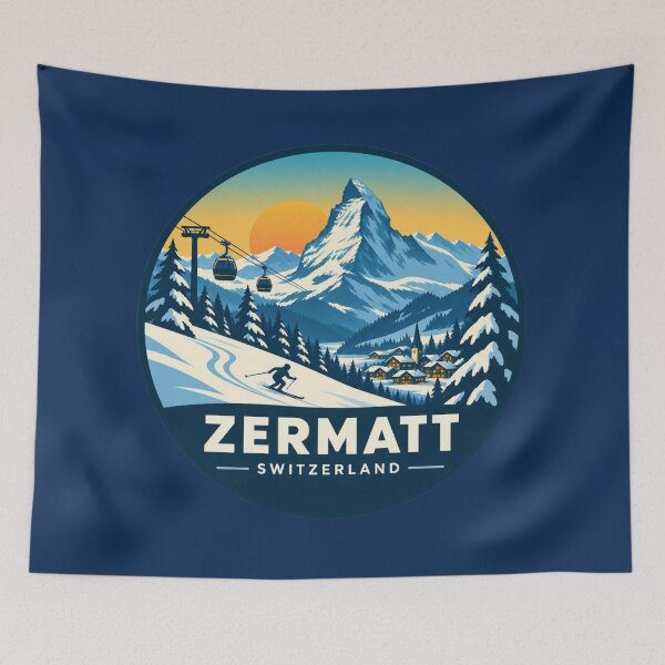 Item preview, Zermatt Switzerland Winter Ski Resort Badge with Matterhorn designed and sold by GusiaTreasures.