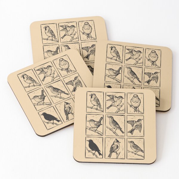 Item preview, Vintage Birds Set Linocut Bird Lover Ornithology designed and sold by Y-Vibes.