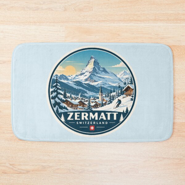Item preview, Zermatt Matterhorn Ski Adventure Vintage Alpine Art designed and sold by GusiaTreasures.
