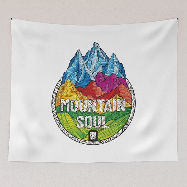 Item preview, Geometric Mountain Soul Art – Colorful Psychedelic Peaks designed and sold by MyNeko.
