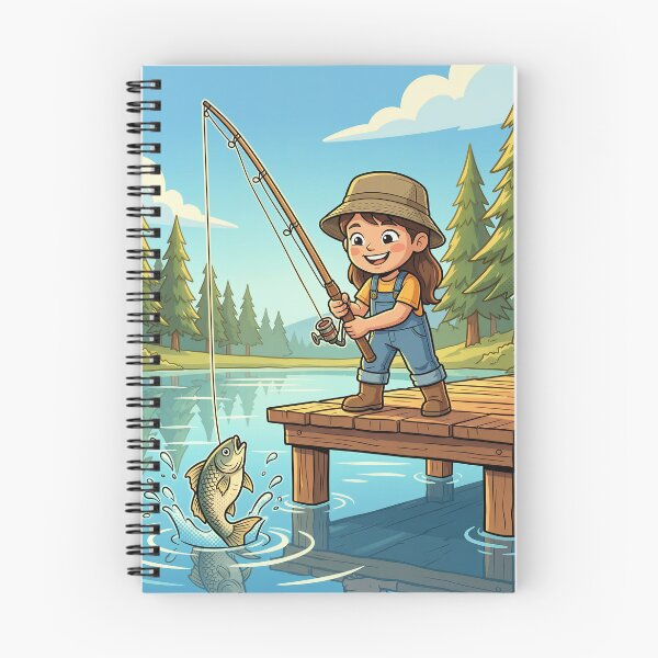 Item preview, Girl Fishing 3D Comic Lake Design designed and sold by DIUMERI.