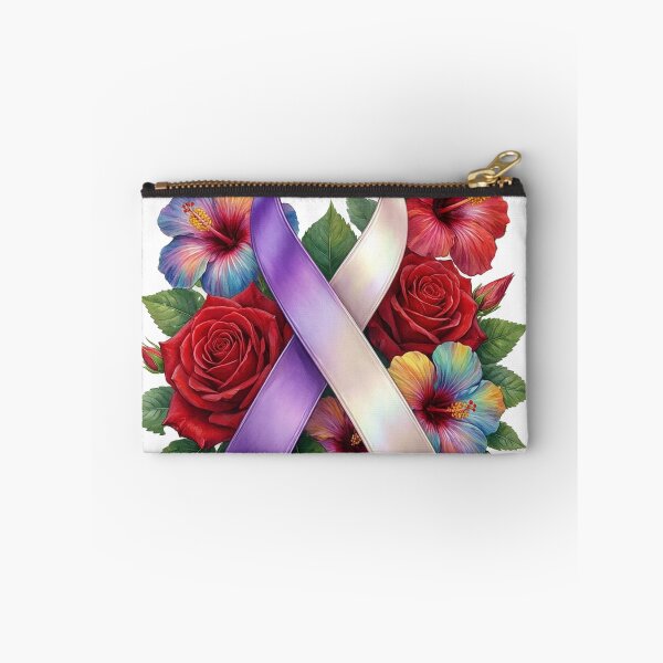 Item preview, Purple Awareness Ribbon Floral Design – Support and Strength Illustration designed and sold by NotSoSubtleRosiePeas.