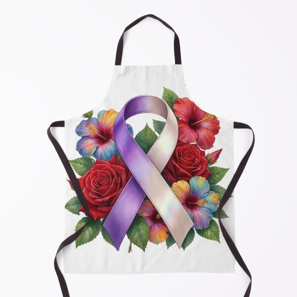 Item preview, Purple Awareness Ribbon Floral Design – Support and Strength Illustration designed and sold by NotSoSubtleRosiePeas.