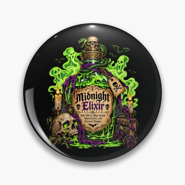 Item preview, Midnight Elixir – Gothic Skull Potion Halloween designed and sold by SidTastic .