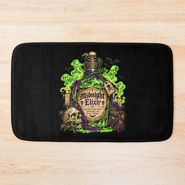 Aperçu de l'œuvre Élixir de Minuit – Potion Crâne Gothique Halloween créée et vendue par SidTastic .