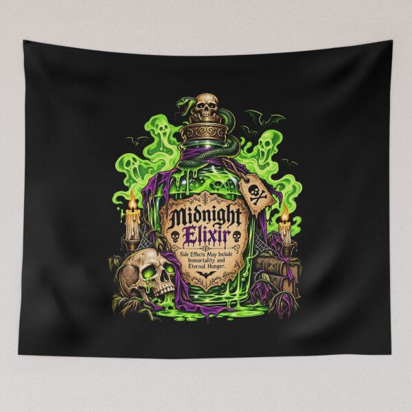 Item preview, Midnight Elixir – Gothic Skull Potion Halloween designed and sold by SidTastic .