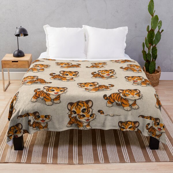 Item preview, Cute Baby Tigers Pattern - Adorable Kawaii Tiger Cubs Seamless designed and sold by LC&LCPlatform.