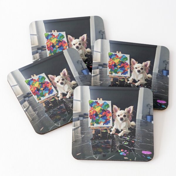 Item preview, Little Artist Chihuahua | Cute Dog Painting Miniature Canvas Art  designed and sold by KingsArtworx 2.