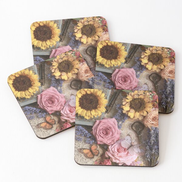 Item preview, Colorful collage with roses and butterflies designed and sold by dcrc.