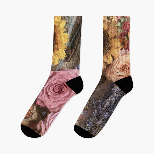 Item preview, Colorful collage with roses and butterflies designed and sold by dcrc.