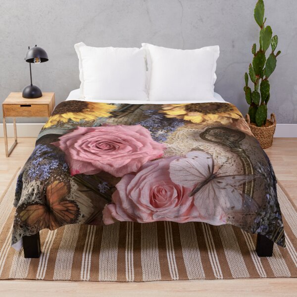 Item preview, Colorful collage with roses and butterflies designed and sold by dcrc.