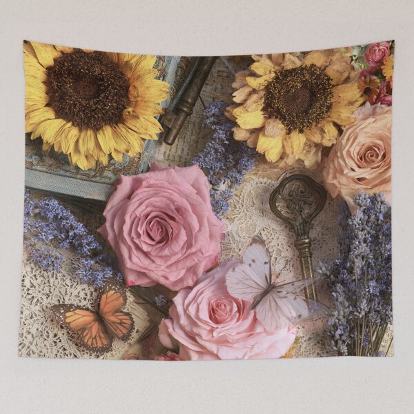 Item preview, Colorful collage with roses and butterflies designed and sold by dcrc.