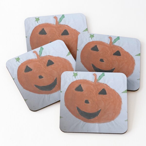 Item preview, Cute Hand-Drawn Jack-o'-Lantern Pumpkin with Green Stars designed and sold by Lina0305.