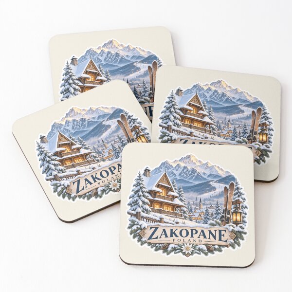 Item preview, Zakopane Poland Winter Ski Mountain Travel Art designed and sold by GusiaTreasures.