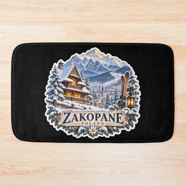 Item preview, Zakopane Poland Winter Ski Mountain Travel Art designed and sold by GusiaTreasures.