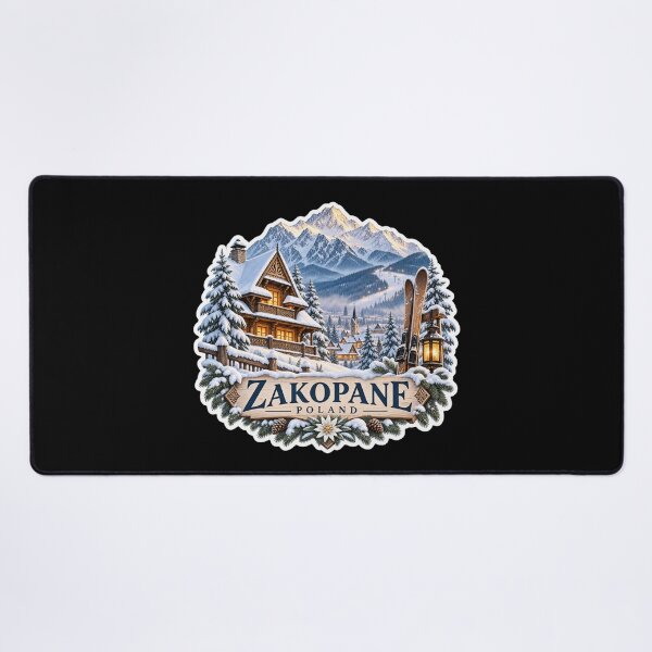 Item preview, Zakopane Poland Winter Ski Mountain Travel Art designed and sold by GusiaTreasures.