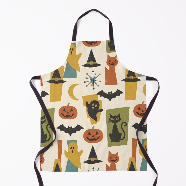 Item preview, Mid-Century Modern Halloween Pattern - Retro Spooky Cute Ghosts & Pumpkins designed and sold by ShabanMerch⭐⭐⭐.