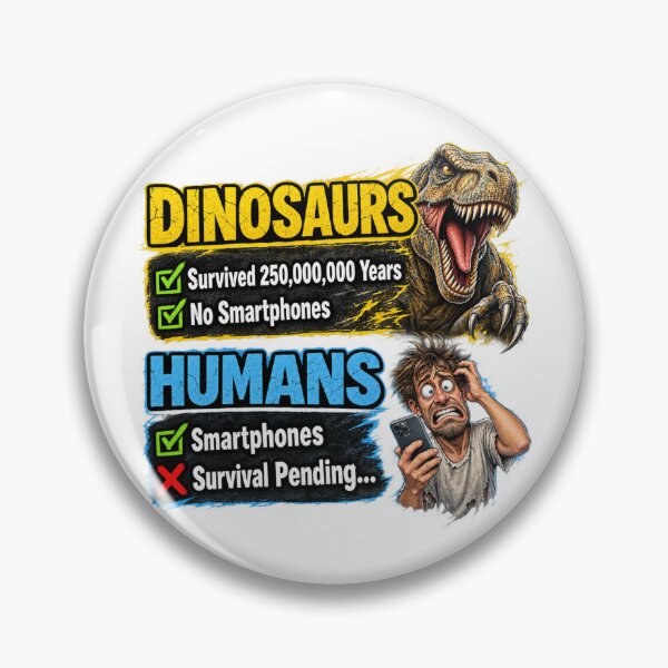 Item preview, Dinosaurs vs Humans – Survival Pending Funny Smartphone Graphic Tee designed and sold by Classic Chaos Creations.