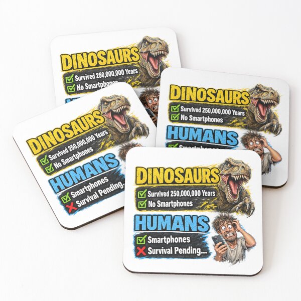 Item preview, Dinosaurs vs Humans – Survival Pending Funny Smartphone Graphic Tee designed and sold by Classic Chaos Creations.