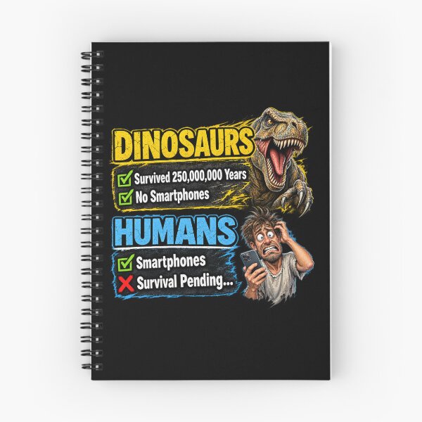 Item preview, Dinosaurs vs Humans – Survival Pending Funny Smartphone Graphic Tee designed and sold by Classic Chaos Creations.