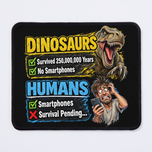Item preview, Dinosaurs vs Humans – Survival Pending Funny Smartphone Graphic Tee designed and sold by Classic Chaos Creations.