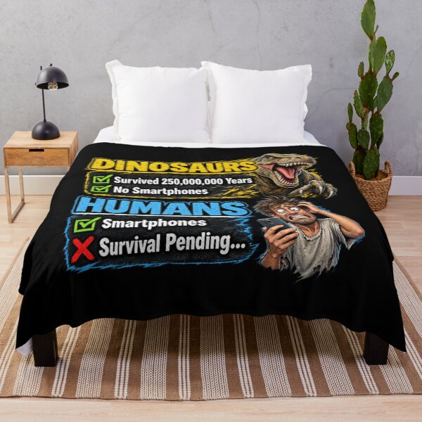 Item preview, Dinosaurs vs Humans – Survival Pending Funny Smartphone Graphic Tee designed and sold by Classic Chaos Creations.