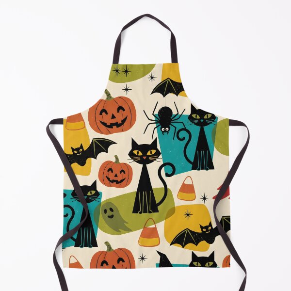 Item preview, Mid-Century Modern Halloween Pattern - Retro Spooky Cute Ghosts & Pumpkins designed and sold by ShabanMerch⭐⭐⭐.