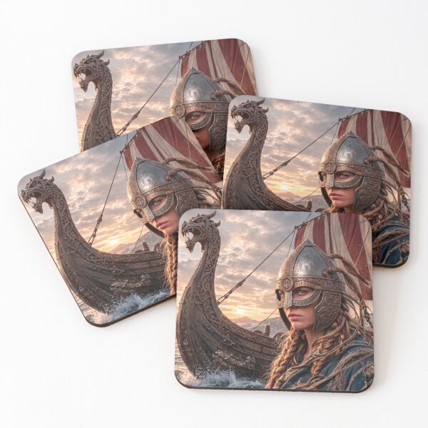 Item preview, Viking Warrior Woman on a Longship designed and sold by VALKYRAART53.