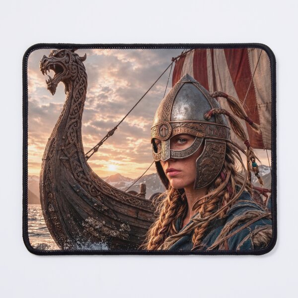 Item preview, Viking Warrior Woman on a Longship designed and sold by VALKYRAART53.