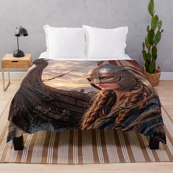 Item preview, Viking Warrior Woman on a Longship designed and sold by VALKYRAART53.