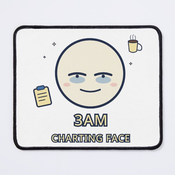 Item preview, Night Shift Nurse Sticker 3AM Charting Face Funny Gift designed and sold by Jacqueline Flynt.