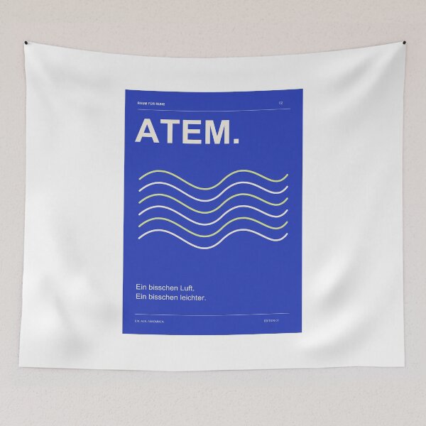 Item preview, Space for Calm – 3 Modern Typography Posters to Print | German | Blue, Cream & Green | A3/A4 | Digital Download designed and sold by KevinShopy.