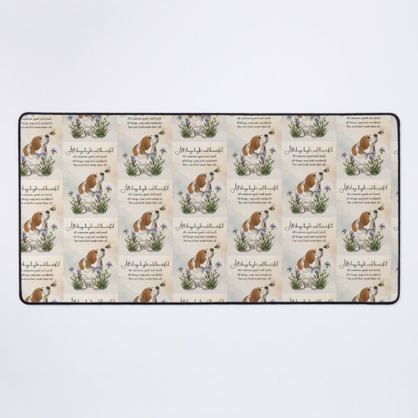 Item preview, Basset Hound Dog with Bee, Wildflowers, All Things Bright And Beautiful designed and sold by JoyfulWhimsy.