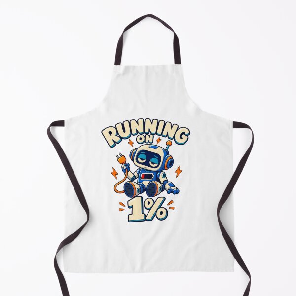 Item preview, Running on 1% Funny Tired Robot designed and sold by H.M. Bright Design.