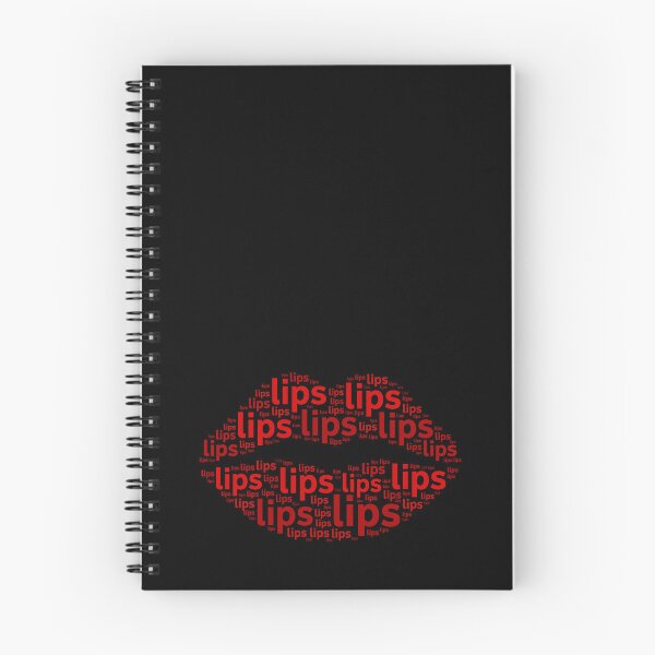 Item preview, Word cloud shaped like lips, filled with the repeated text "lips" designed and sold by ElegantOutlines.