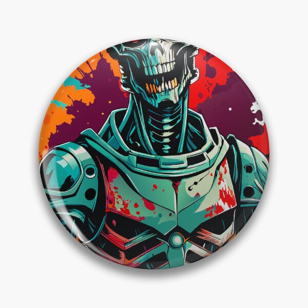 Item preview, Title: Cyberpunk Robot Skull with Colorful Paint Splashes designed and sold by H.M. Bright Design.