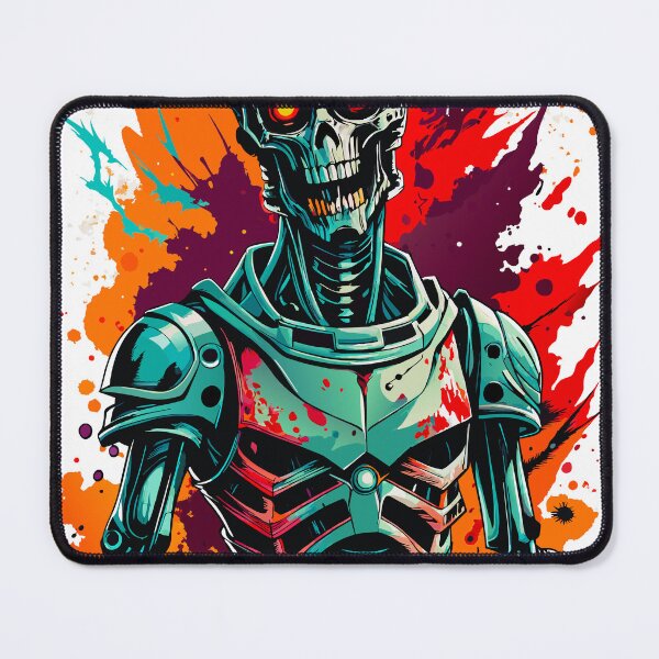 Item preview, Title: Cyberpunk Robot Skull with Colorful Paint Splashes designed and sold by H.M. Bright Design.