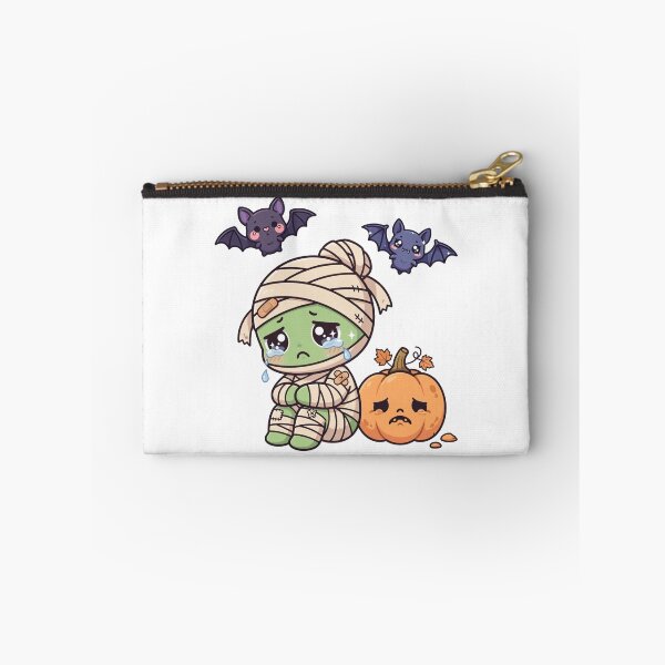 Item preview, Cute Sad Mummy Halloween Kawaii Pumpkin Bats designed and sold by ThePrintArt.